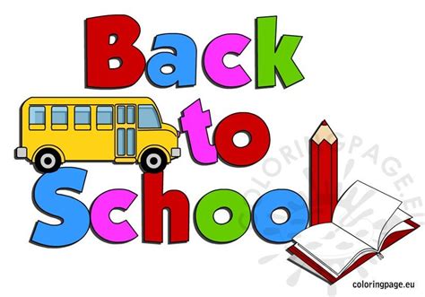 Back To School Clip Art Coloring Page