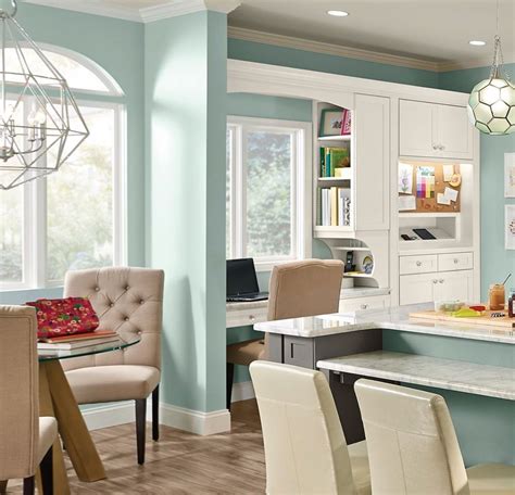 Desk ideas for your kitchen office! Kitchen desk area via Home Depot | Home decor, Colorful ...