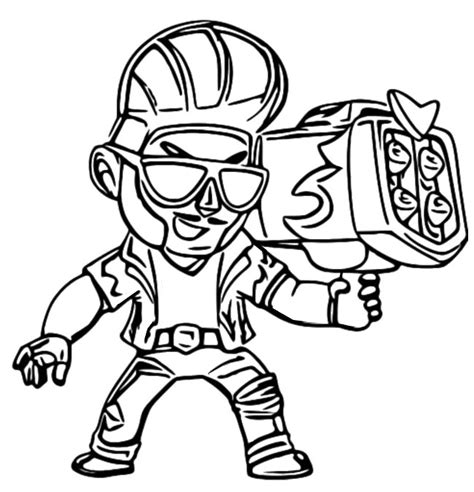 Coloriage Brawl Stars Skins Hot Rod Brock 4