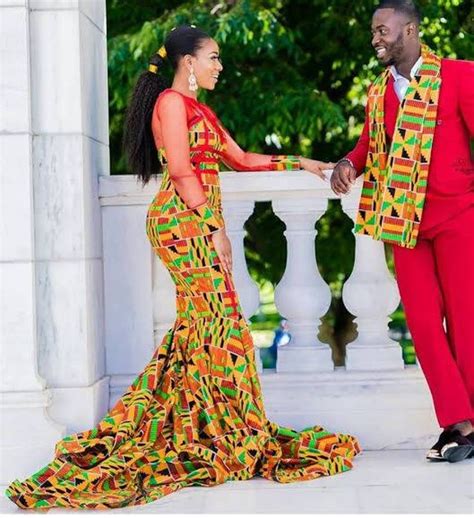 african couple kente couple outfit ghanian couple long etsy couples african outfits african