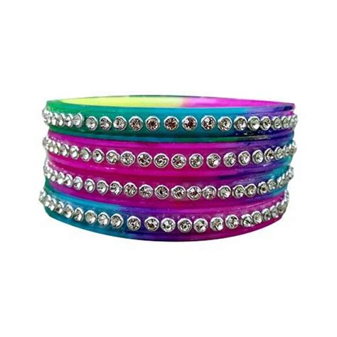 Stone Work Acrylic Bangles At Rs 150sets Artificial Flower Jewelry In Jaipur Id 11903580255
