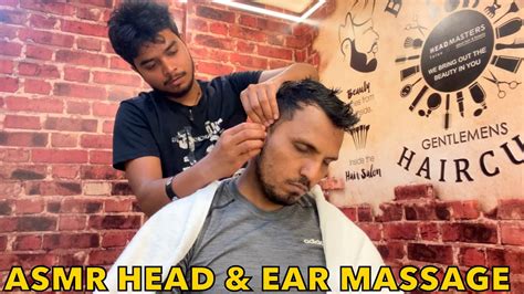 asmr head massage and in barber shop your sleep routine by bheema barber youtube