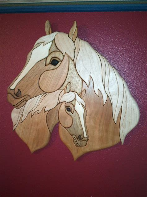 Intarsia Wood Stallion Horse Sculpture Art And Collectibles Jan