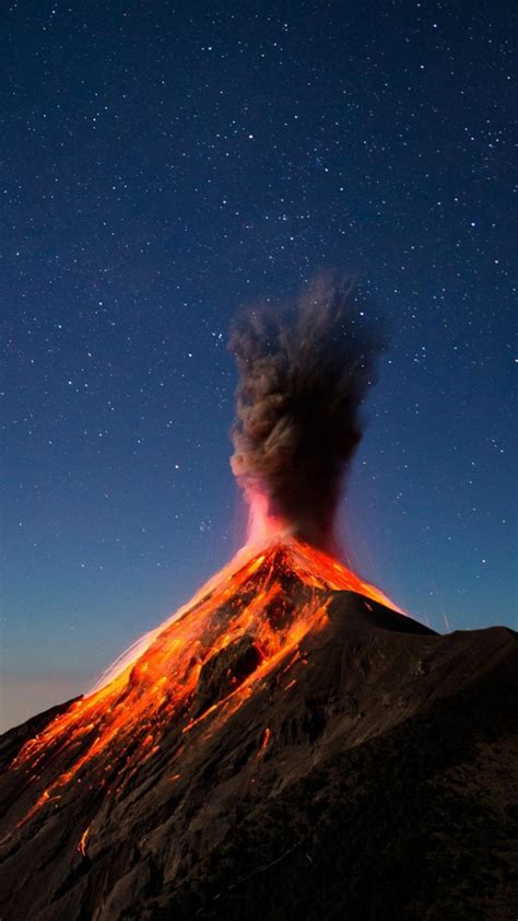 Download Wallpaper 540x960 Volcano Eruption Lava Mountain Samsung