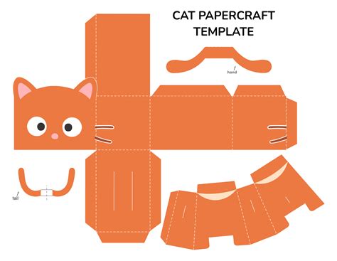 Kawaii Paper Cat Crafts 10 Free Pdf Printables Printablee