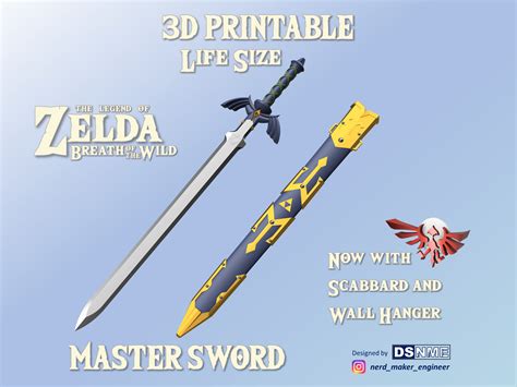 Master Sword From Zelda Breath Of The Wild Life Size Stl Etsy