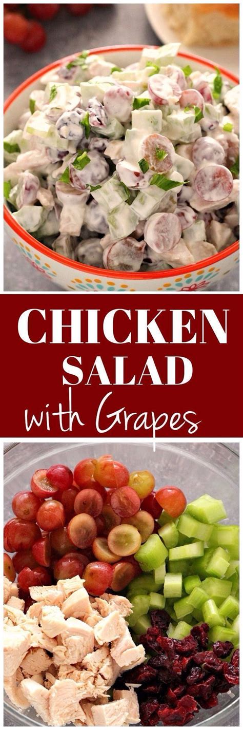 Use up leftover cranberry sauce in this healthy salad. Easy Chicken Salad with Grapes, celery and cranberries ...