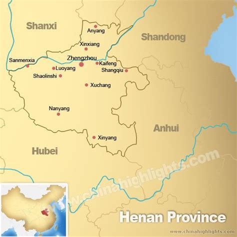 Henan Map Map Of Henan Tourist Attractions And Cities