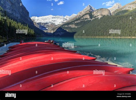 Rental Canoes At Lake Louise Banff National Park Alberta Canada