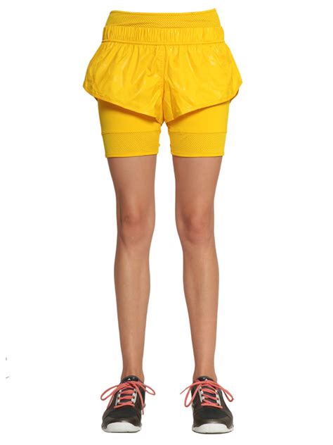 Adidas By Stella Mccartney Running Short In Yellow Giallo Lyst