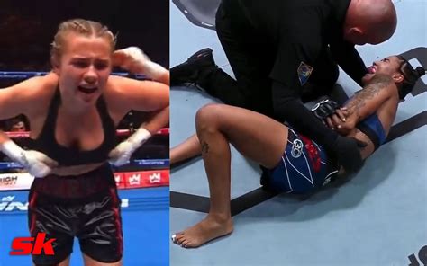 Female Boxer Flashes After The Win Ufc Fighter Suffers Horrific Arm Break Ngannou Vs Fury