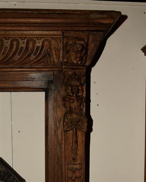 Antique Wooden Fireplace Mantel 19th Century For Sale At
