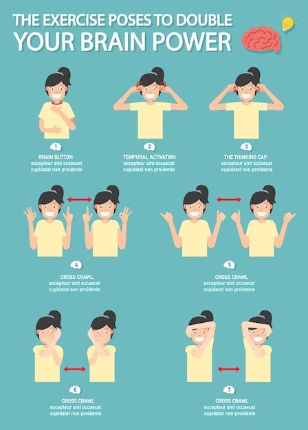 Premium Vector The Exercise Poses To Double Your Brain Power Infographic