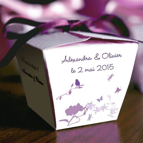 Boite à dragées de mariage, contenant à dragées pour mariage, emballage, ballotin et dragées de baptême pas cher & original : Boite de dragées Carrée mariage - Mon-petitmonde.com