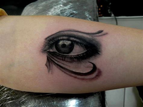 Eye of horus tattoos on the chest. Forearm black and grey Eye of Horus tattoo - Chronic Ink