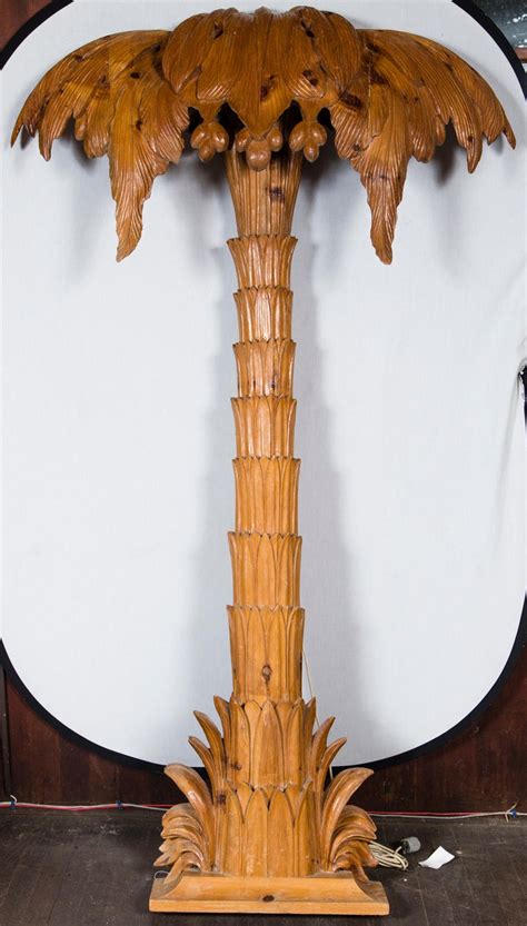 Massive Carved Wood Palm Tree With Lights At 1stdibs Wooden Palm Tree
