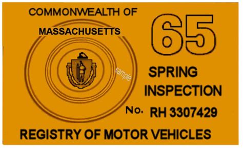 1965 Massachusetts Spring Inspection Sticker Bob Hoyts Classic