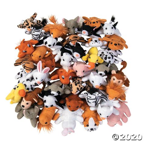 Mini Plush Animal Assortment 50pc Toys 50 Pieces