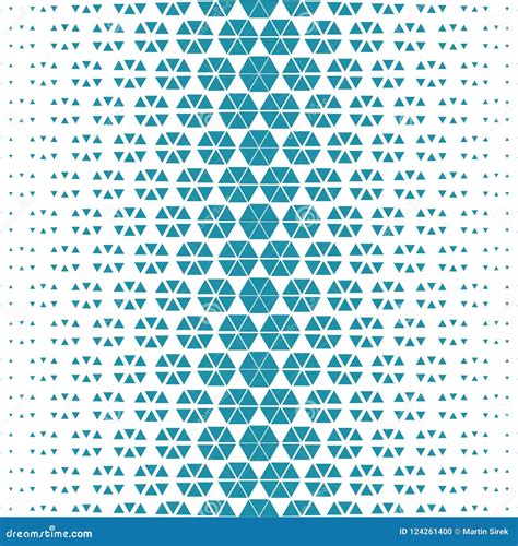 Abstract Blue Geometric Hexagon Halftone Gradient Pattern Stock Vector