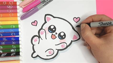 How To Draw A Cute Baby Kitten For Kids Lets Draw Kids Youtube