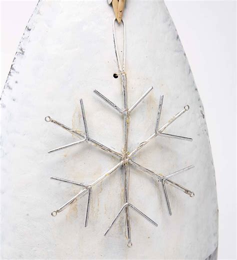 Indooroutdoor Metal Angel With Lighted Snowflake Decorative Garden
