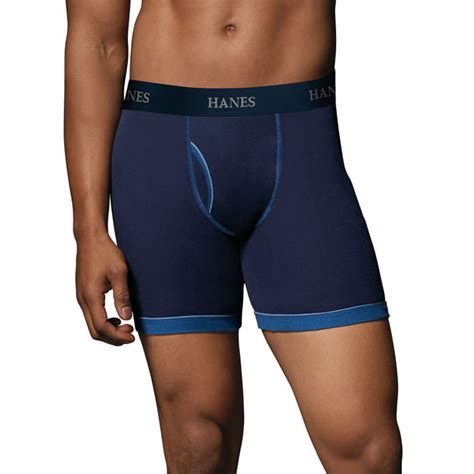 Hanes Mens 5 Pack Classics Exposed Waistband Ringer Boxer Brief