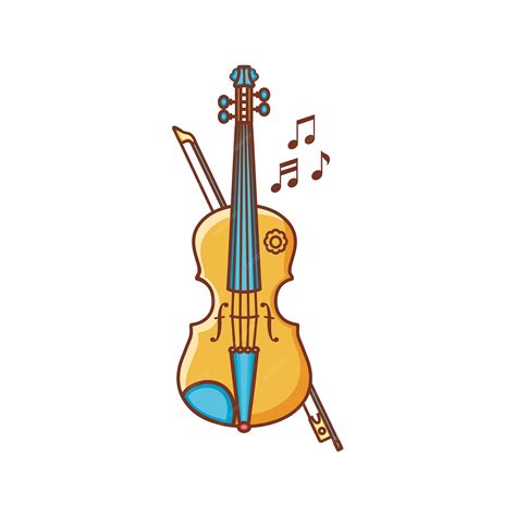 Premium Vector Violin And Bow Childrens Toy In Cartoon Style For