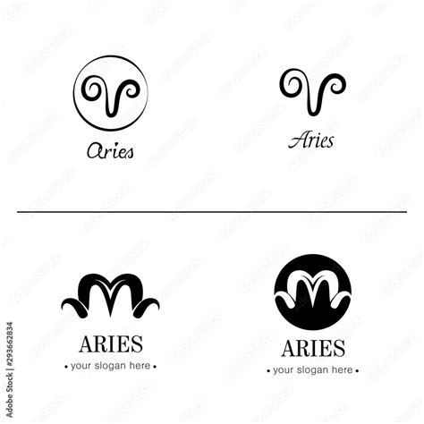 Aries Logo Template Aries Zodiac Sign Aries Icon And Symbol Stock