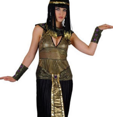 Egyptian Queen Cleopatra Ladies Fancy Dress Womens Adult Costume Black Outfit Ebay