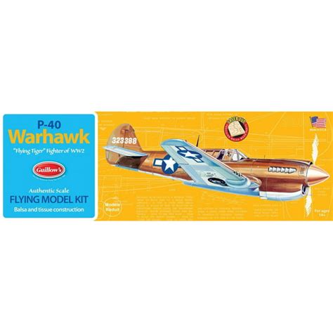 Guillows Curtiss P 40 Warhawk Balsa Wood Model Airplane Kit Wwii Plane