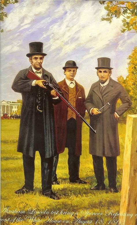 For Sale Lincoln Spencer Painting Test Firing The Spencer Rifle