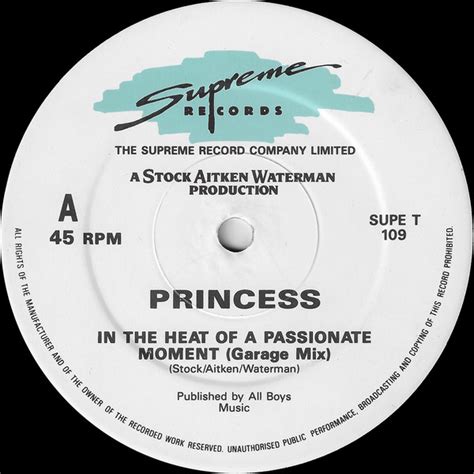 Princess In The Heat Of A Passionate Moment 1986 Vinyl Discogs