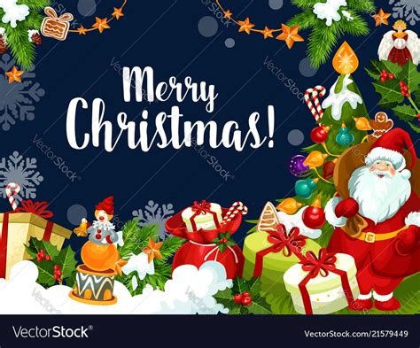 Christmas Wish Santa Greetings Card Royalty Free Vector
