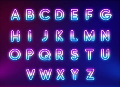 Neon Typography Typography Alphabet Alphabet Poster Letter Icon