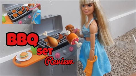 NEW 2017 Barbie BBQ Grill Furniture & Accessory set REVIEW !! - YouTube