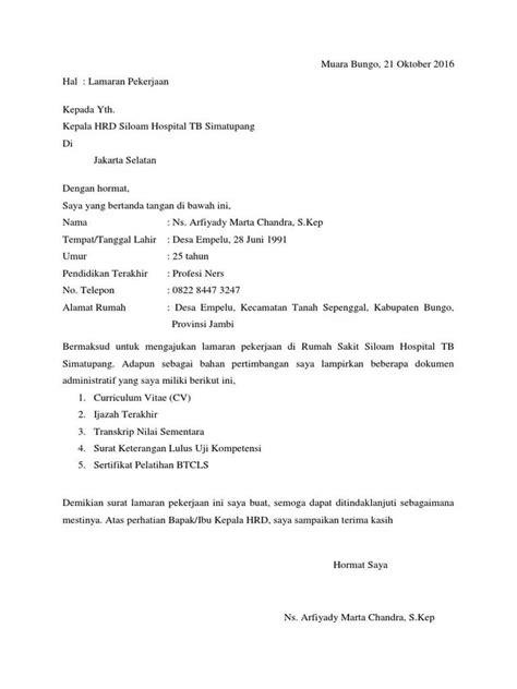 7 Contoh Surat Lamaran Kerja Di Rumah Sakit 2023 Semua Posisi