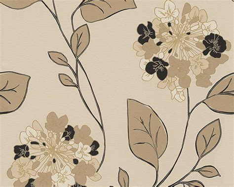 Sample Floral Modern Nature Wallpaper In Brown And Cream Design By Bd