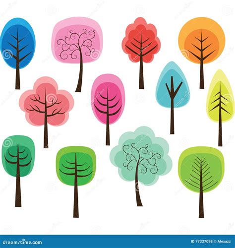 Cute Tree Stock Vector Illustration Of Decorative Colorful 77337098