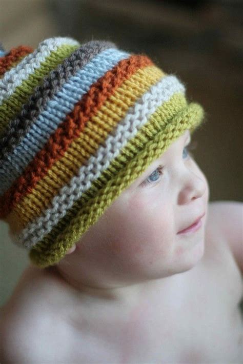 That makes these hat patterns a good way to practice those skills before using them in larger projects. Boy's knit hat with colourful stripes. Size newborn or ...