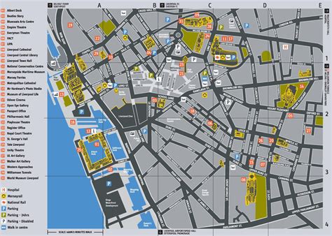 Any point of interest can be highlighted by clicking on its name in the index. Liverpool tourist attractions map