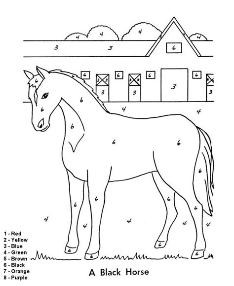 Horse Activities For Kids Printable Horse Coloring Pages Color By