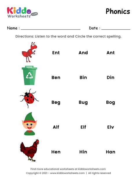 Phonics Matching Worksheets Worksheets For Kindergarten