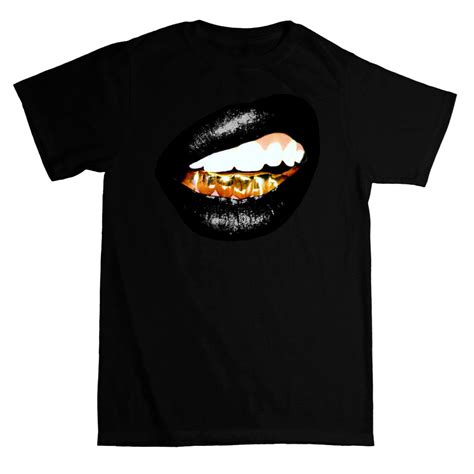 Trill Grill Black Lips T Shirt R Max Clothing