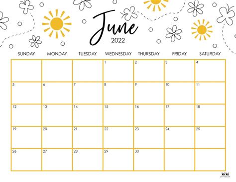 June 2022 Calendars 25 Free Printables Printabulls Vlrengbr
