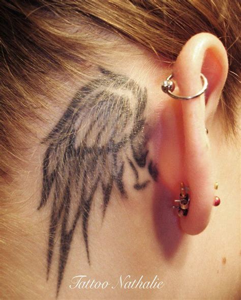 55 Incredible Ear Tattoos Cuded Wing Tattoo Designs Angel Wings