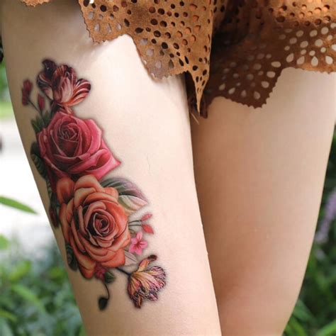 Maybe you would like to learn more about one of these? 3d rose flowers pattern temporary tattoo sticker | Fake ...