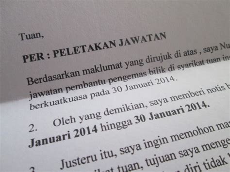 Surat ni aku create time nk berhenti kerja kilang wong engineering. Spice of My Life: Berhenti kerja : Notis 2 Minggu