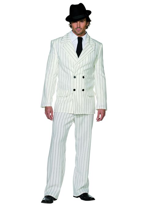 Take your wardrobe to the next level with our stylish men's white suits and jackets. White Pinstripe Gangster Suit - Mens Gangster Costumes for ...