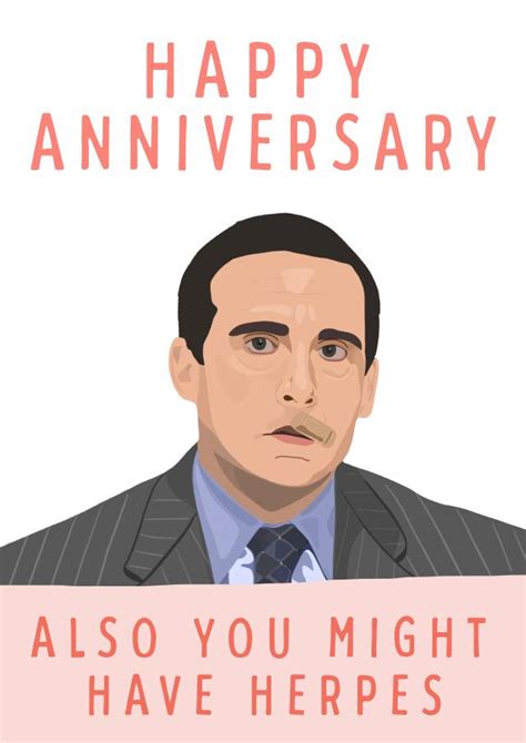 Funny Michael Scott Quote Anniversary Card The Office Us Also You
