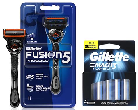 buy gillette mach 3 turbo manual shaving razor blades 4s pack cartridge and gillette fusion